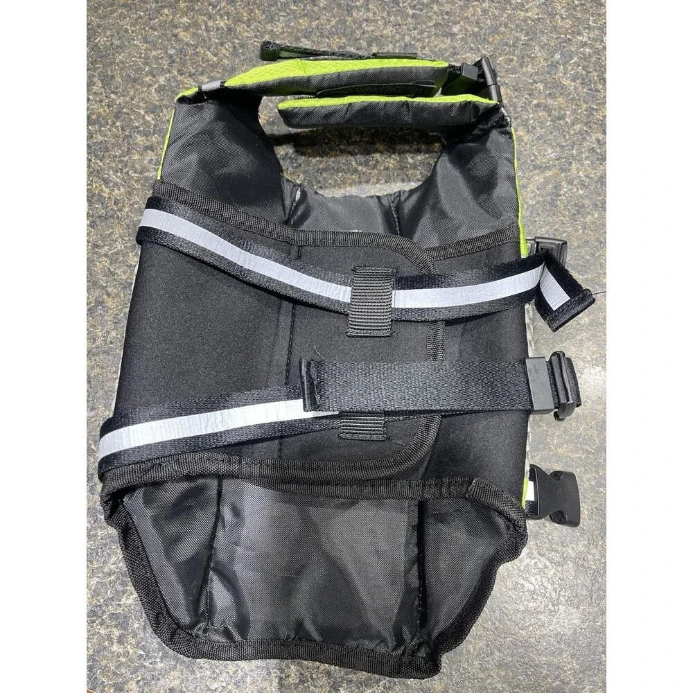 Small Dog Swim Life Vest Neon Green Eddy Bourer Size Small Ship Fast From USA
